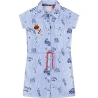 Quapi gestreepte blousejurk Agnes lichtblauw/blauw Lichtblauw/blauw 98