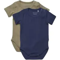 Minymo - Kid's Body S/S (2-Pack) - Ondergoed 56, blauw