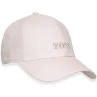 BOSS Baseballpet van linnen met labelstitching