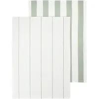 Blomus Theedoek Taulo Stripes White / Desert Sage 50 x 70 cm (Set van 2)