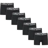 Björn Borg boxershort - zwart (set van 7) Jongens Stretchkatoen Effen - maat 146-152