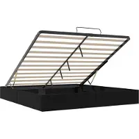 vidaXL Ottoman Bedframe Zwart King size Kunstleer
