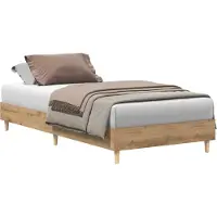 vidaXL Bedframe Artisanaal eiken Bewerkt hout