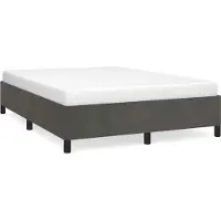 vidaXL Bedframe zonder matras donkergrijs 137x190 cm fluweel