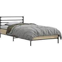 vidaXL Bedframe Sonoma Eiken 80 x 200 cm Bewerkt hout