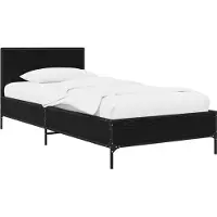 vidaXL Bedframe met Hoofdbord Zwart eiken 80 x 200 cm Bewerkt hout