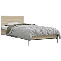 vidaXL Bedframe met Hoofdbord Sonoma Eiken 80 x 200 cm Bewerkt hout