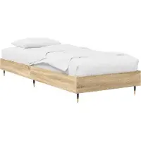 vidaXL Bedframe Sonoma Eiken 80 x 200 cm Bewerkt hout