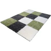 Karpetexpert.nl Vloerkleed Shaggy Plus 910 Grey Green 80x150 cm