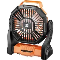 VHV - Campingventilator met LED lamp 4 standen en ophanghaak oplaadbaar via USB Type-C voor tent camper bureau strand en vissen