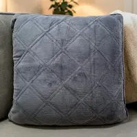 Rocaflor Luxe velvet kussen vergrijsd blauw 50×50 cm