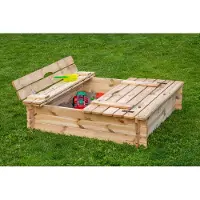 Tuindeco Zandbak L120xB120xH30cm met bankdeksel