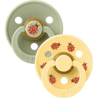 BIBS - Pacifier Studio Colour 2 PACK Ladybug Latex - Sage - Size 2