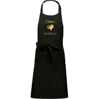 Kariban Naam cadeau - Claudia - Hart van Goud - Keukenschort -zwart - cadeau Moederdag - trouwdag - verjaardag - jubileum
