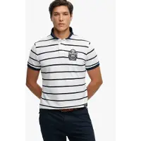 Superdry Crest Stripe Korte Mouw Poloshirt Wit 3XL Man