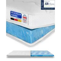 AM Qualitätsmatratzen Premium Plus Gelschuim Topper 240x200cm (SG50) - Premiumhoogte 8 cm - Kwaliteit Made in Germany - Memory foam mattress topper 240 x 200 8cm - Afneembare en wasbare tijk