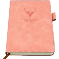 JeiibrZui Notitieboek A5 Gelineerd - Premium Kunstleer Hardcover - 360 Pagina's 80gsm Zuurvrij Papier - 21,5x14 cm - Ideaal voor Studie Werk Reizen en Schetsen - Roze