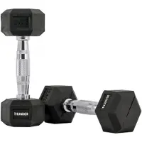 Thunder HEXAGONAL-DUMBBELLS-2,5KG Zwarte Rubberen Halter Stalen Kern Voor Krachttraining & Fitness Antislip Duurzaam & Professioneel Per Stuk - Stevige Grip