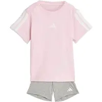 Adidas Trainingspak 'Essentials' grijs gemêleerd / rosa / wit