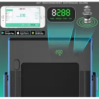 Costway 2-in-1 Walking Pad & loopband, app-gecontroleerd, bluetooth led-display, 1-12 km/u, tot 120 kg belastbaar, incl. telefoonhouder, inklapbaar, model 1, blauw