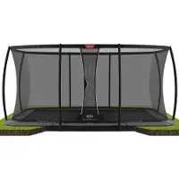 BERG Trampoline FlatGround Ultim Champion 410 Grey + Safety Net Deluxe XL