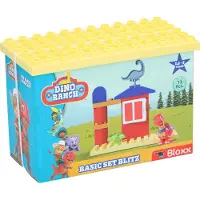 Sans marque Big Bloxx Dino Ranch Bouwblokken Set - Constructiespeelgoed Kinderen - 13-delig - Opbergbox met Deksel - 1,5-5 Jaar