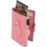 Tony Perotti Furbo Leather Cardholder Air Tag pink
