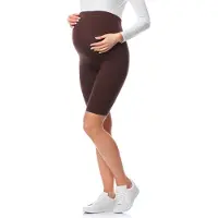 Be Mammy BE-BE20-228-LE Dames Zwangerschapsleggings - Kort - Katoen - Elasthan - Yogabroek - Bruin - M