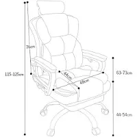 Nicole Ergonomic Executive Office Chair with Footrest & Lumbar Support – High Back Reclining Swivel Leather Computer & Gaming Chair, Adjustable Comfort Office Seat (10 x 10 x 10 mm)