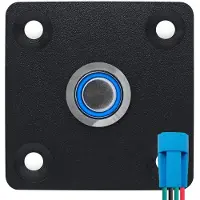 Proride Metalen Pulsschakelaar Inbouwpaneel 12V OFF-(ON) - 12mm - met Aansluitkabel - Spatwaterdicht - 12V/24V - LED indicatie Blauw