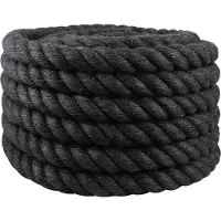 vidaXL Jute Touw 60 mm Zwart 100% Tossa jute