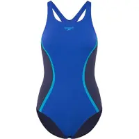 Speedo Solid Splice Medalist Swimsuit Blauw UK 36 Vrouw