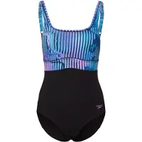 Speedo Shaping Contoureclipse Printed Swimsuit Blauw UK 34 Vrouw