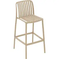 Goossens Barstoel Lygeke - Kunststof - bruin - 50 x 103 x 54 cm - Barstoel - zonder kussen
