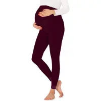 Be Mammy Dames Leggings - Zwangerschapskleding - Lange 7/8 - Viscose - BE-BE20-262-LE - Wijnrood - XXL