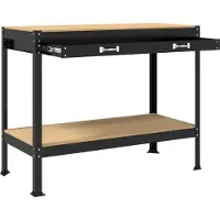 vidaXL Werkbank Zwart 90 x 49 x 141 cm Samengesteld Hout en Metaal