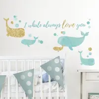 RoomMates Muurstickers I Whale Always Love You - - Wall_stickers - Goud; Turquoise - Vinyl