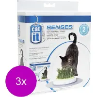 Catit Senses Grass Garden Navulling - Kattenspeelgoed - 3 x 2 stuks