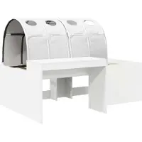 vidaXL Bedframe met tunnel met plank 3 st Wit Bewerkt hout