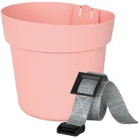 Geli Bloempot Conny - 16 cm - Roze - Gerecycled kunststof - Muur, balkonreling en regenpijp bevestiging
