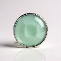 Cavill - Zilveren Hanger - 925 Sterling Zilver Platina Gecoat - Aqua Chalcedoon 4,301 ct Rond Cabochon - Elegante Tijdloze Sieraden Dames