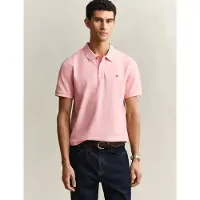 Gant polo 2-knoops regular fit roze katoen