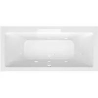 Polysan Cascata Whirlpool bad, 185x85x45cm, witte cascade-uitloop, Active Hydro-Air, chroom