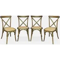 Sweeek Vintage rubberhouten bistrostoelen (set van 4) Verouderd bruin