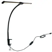 Relaxdays Klembare bureaulamp LED, 61 cm, zwart-zilver