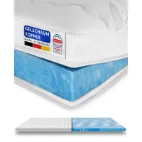 AM Qualitätsmatratzen Premium Gelschuim Topper 240x200cm (SG50) - Hoogte 6 cm - Memory foam mattress topper 240 x 200 - TENCEL Lyocell tijk - Gel Matrastopper voor matras en boxspringbed