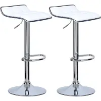 OEM Barkrukken Jilo - Set van 2 - Keuken - Wit - Barstoelen - Verstelbaar in hoogte - Zithoogte 62-84cm