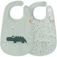 Done by Deer Slabbetjes - 2-pack - Croco - Groen - - OneSize - Slabbetjes