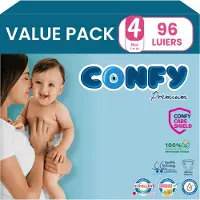 Confy Premium - Luiers Maat 4 (7-14kg) - 96 Luiers - Value Pack