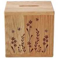 OEM Houten beschermkasten - 10 cm hoog - met bijen- en bloemmotief